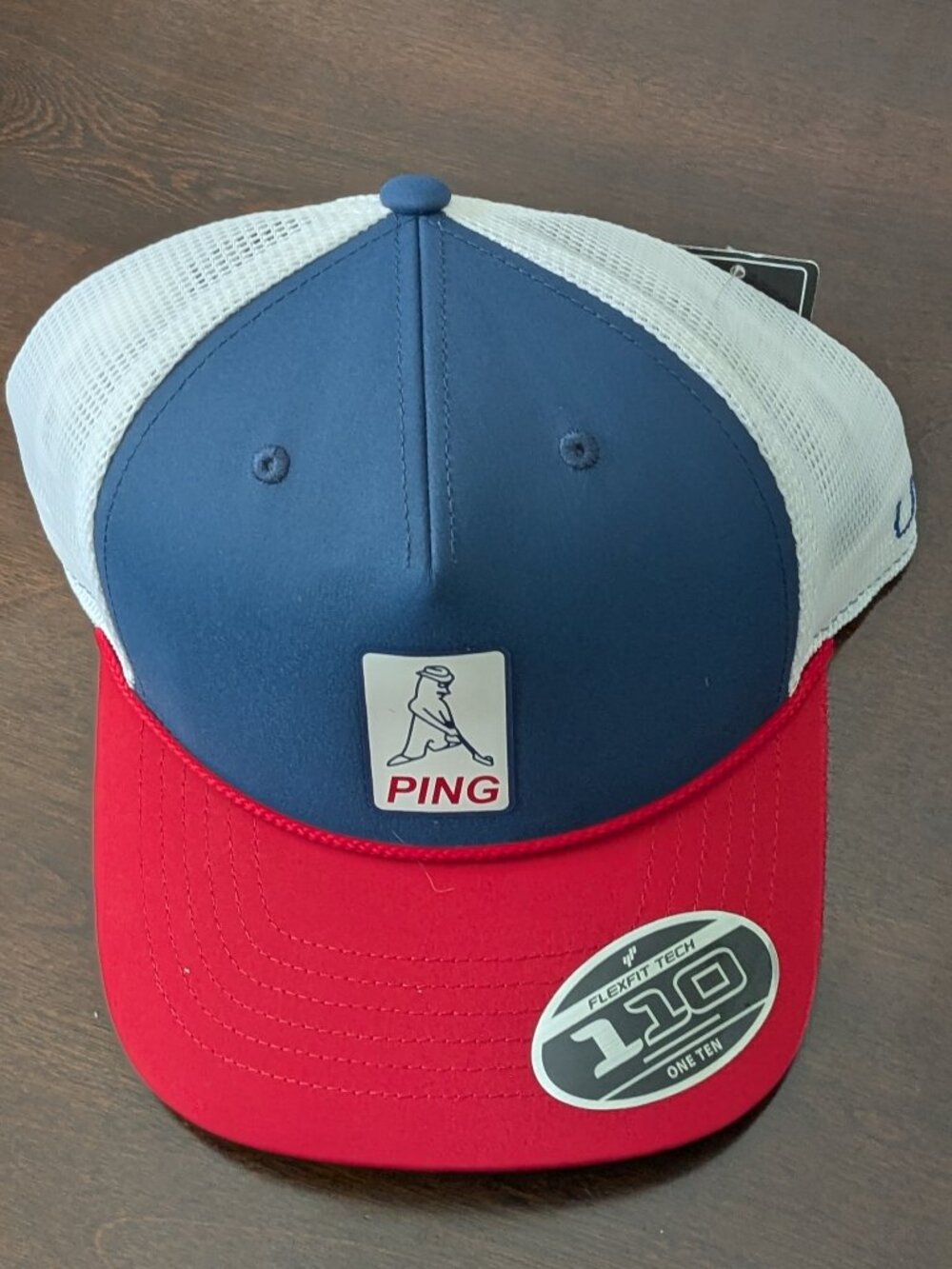 PING Women's Stitch Snapback Golf Hat Cap Navy Blue - White - Red NEW